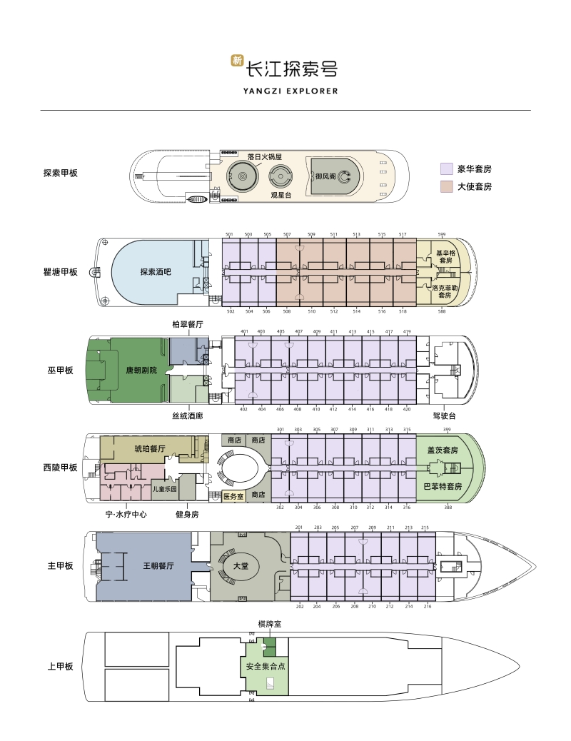 新長江探索甲板圖